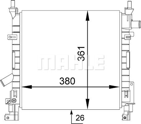 MAHLE CR 1350 000S - Радиатор, охлаждане на двигателя vvparts.bg