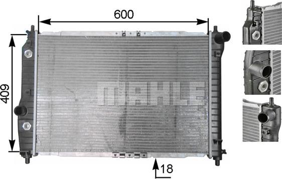 MAHLE CR 131 000S - Радиатор, охлаждане на двигателя vvparts.bg