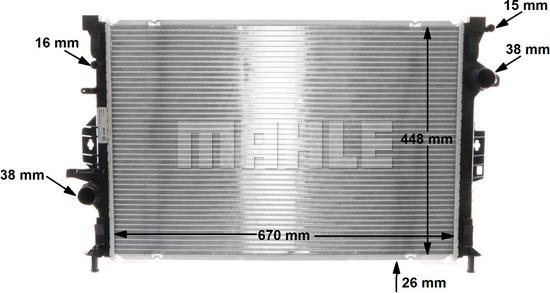 MAHLE CR 1748 000S - Радиатор, охлаждане на двигателя vvparts.bg