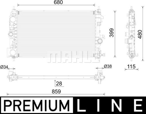 MAHLE CR 1782 000P - Радиатор, охлаждане на двигателя vvparts.bg