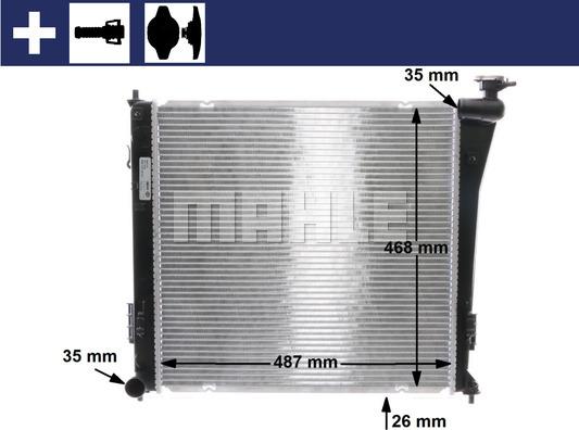 MAHLE CR 848 000S - Радиатор, охлаждане на двигателя vvparts.bg