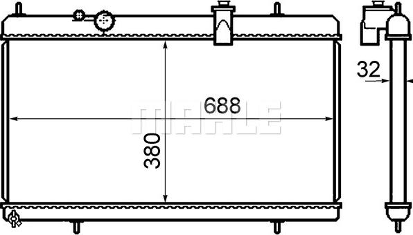 MAHLE CR 801 000S - Радиатор, охлаждане на двигателя vvparts.bg