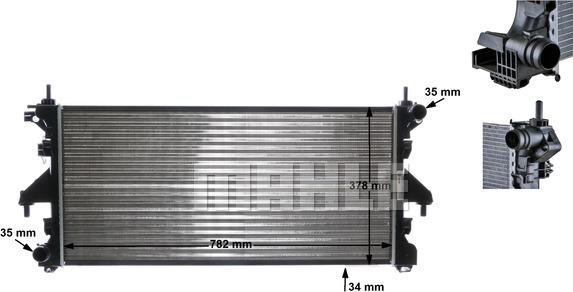 MAHLE CR 886 000S - Радиатор, охлаждане на двигателя vvparts.bg