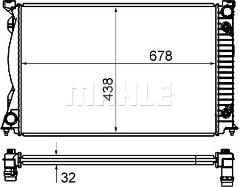 MAHLE CR 830 000S - Радиатор, охлаждане на двигателя vvparts.bg