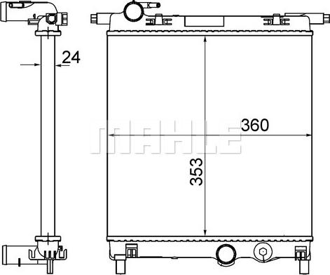 MAHLE CR 831 001S - Радиатор, охлаждане на двигателя vvparts.bg