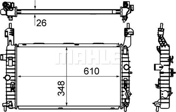 MAHLE CR 833 000S - Радиатор, охлаждане на двигателя vvparts.bg