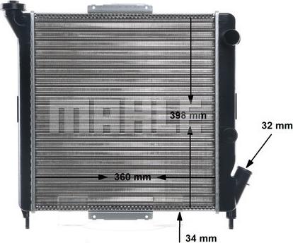 MAHLE CR 832 000S - Радиатор, охлаждане на двигателя vvparts.bg