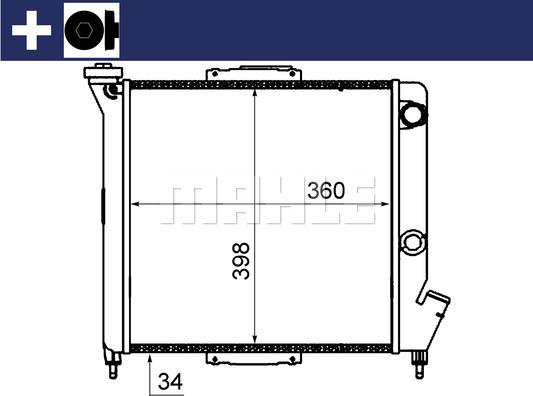 MAHLE CR 832 000S - Радиатор, охлаждане на двигателя vvparts.bg