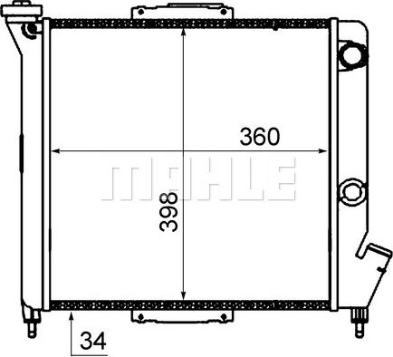 MAHLE CR 832 000S - Радиатор, охлаждане на двигателя vvparts.bg