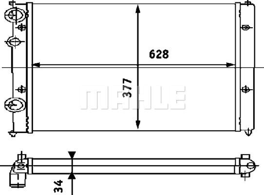 MAHLE CR 394 000P - Радиатор, охлаждане на двигателя vvparts.bg