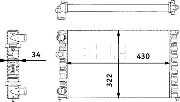 MAHLE CR 364 000S - Радиатор, охлаждане на двигателя vvparts.bg