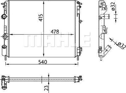 MAHLE CR 36 000S - Радиатор, охлаждане на двигателя vvparts.bg