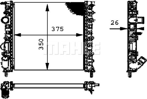 MAHLE CR 308 000P - Радиатор, охлаждане на двигателя vvparts.bg