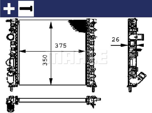 MAHLE CR 308 000S - Радиатор, охлаждане на двигателя vvparts.bg