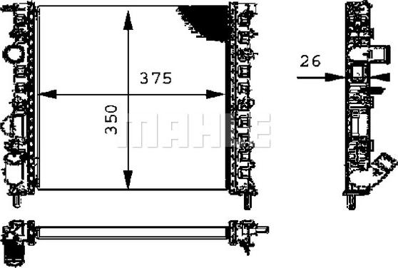 MAHLE CR 308 000S - Радиатор, охлаждане на двигателя vvparts.bg