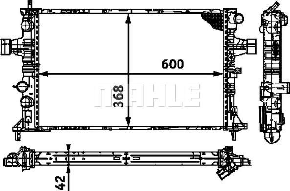 MAHLE CR 319 000P - Радиатор, охлаждане на двигателя vvparts.bg