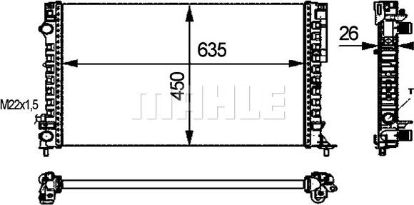 MAHLE CR 311 000P - Радиатор, охлаждане на двигателя vvparts.bg