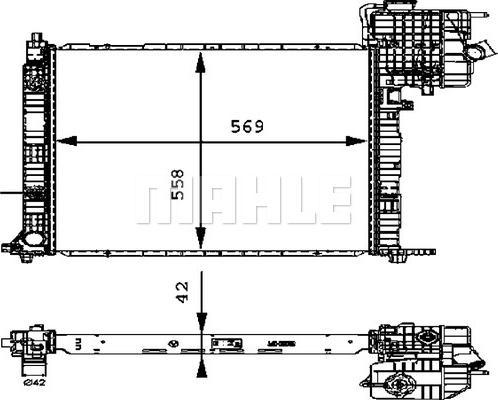 MAHLE CR 385 000P - Радиатор, охлаждане на двигателя vvparts.bg