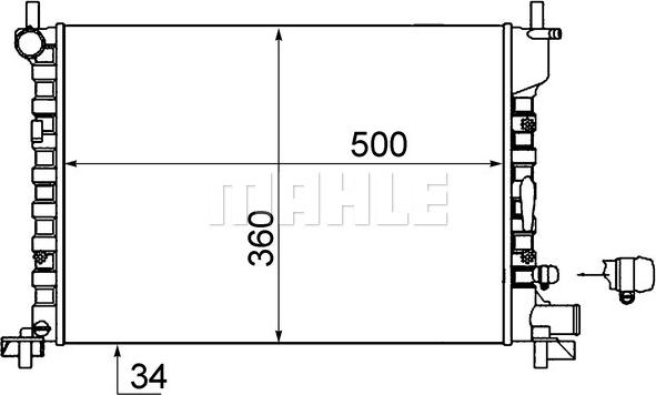 MAHLE CR 381 000S - Радиатор, охлаждане на двигателя vvparts.bg