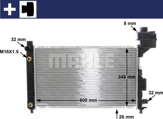 MAHLE CR 323 000S - Радиатор, охлаждане на двигателя vvparts.bg