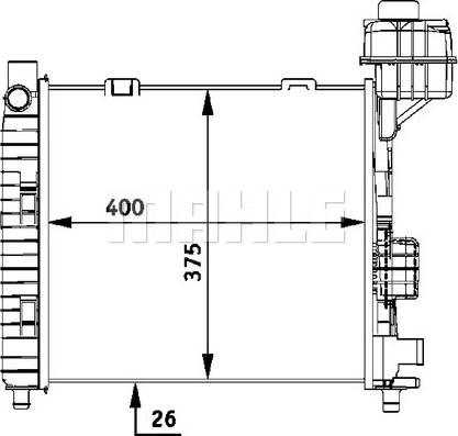 MAHLE CR 322 000S - Радиатор, охлаждане на двигателя vvparts.bg