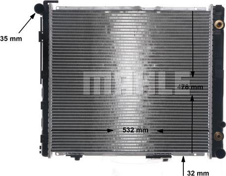 MAHLE CR 293 000S - Радиатор, охлаждане на двигателя vvparts.bg