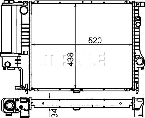 MAHLE CR 244 000P - Радиатор, охлаждане на двигателя vvparts.bg