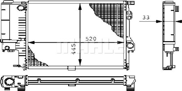 MAHLE CR 243 000P - Радиатор, охлаждане на двигателя vvparts.bg