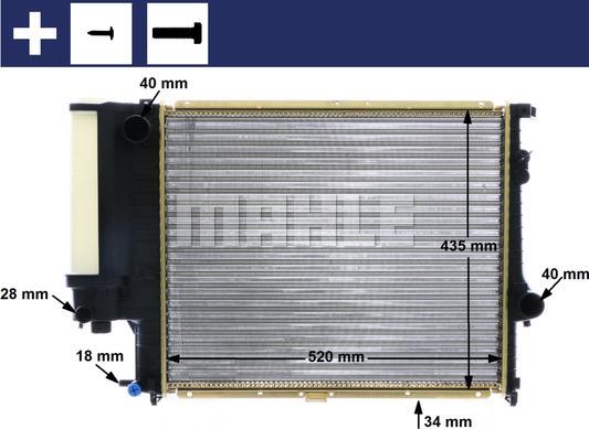 MAHLE CR 243 000S - Радиатор, охлаждане на двигателя vvparts.bg