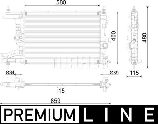 MAHLE CR 2595 000P - Радиатор, охлаждане на двигателя vvparts.bg