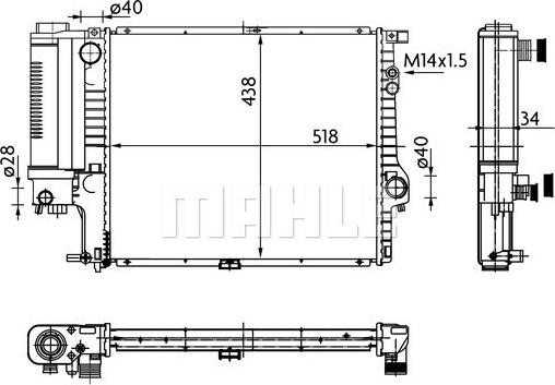 MAHLE CR 251 000S - Радиатор, охлаждане на двигателя vvparts.bg