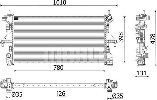 MAHLE CR 2631 000P - Радиатор, охлаждане на двигателя vvparts.bg