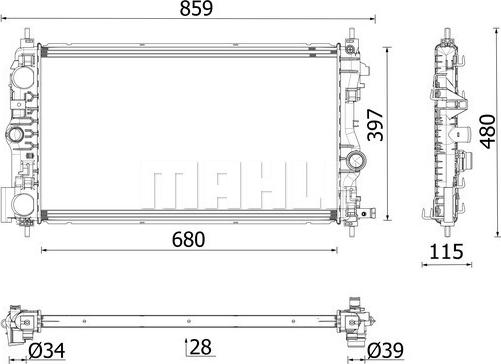 MAHLE CR 2633 000P - Радиатор, охлаждане на двигателя vvparts.bg