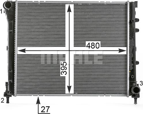 MAHLE CR 2000 000P - Радиатор, охлаждане на двигателя vvparts.bg