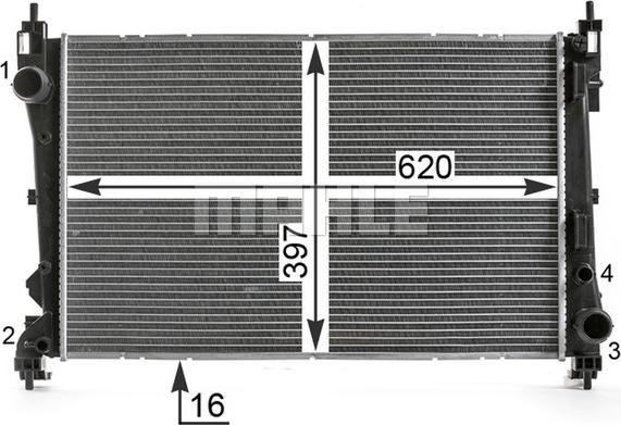 MAHLE CR 2003 000P - Радиатор, охлаждане на двигателя vvparts.bg