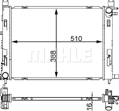 MAHLE CR 2166 000S - Радиатор, охлаждане на двигателя vvparts.bg