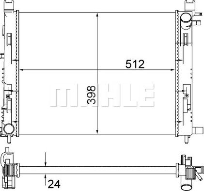 MAHLE CR 2166 001S - Радиатор, охлаждане на двигателя vvparts.bg