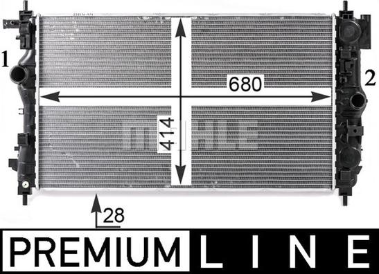 MAHLE CR 2115 000P - Радиатор, охлаждане на двигателя vvparts.bg