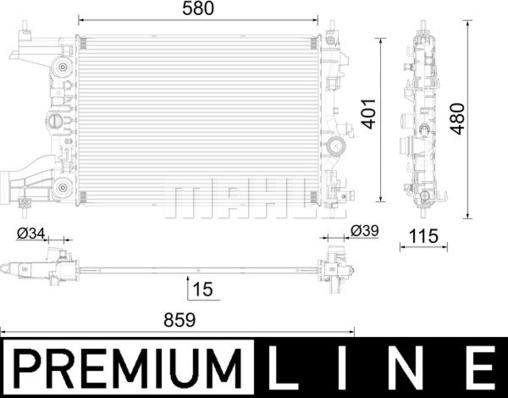 MAHLE CR 2122 000P - Радиатор, охлаждане на двигателя vvparts.bg