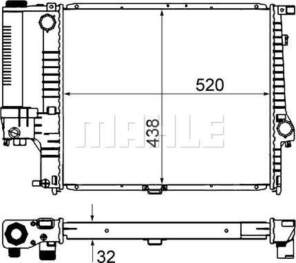 MAHLE CR 280 000S - Радиатор, охлаждане на двигателя vvparts.bg