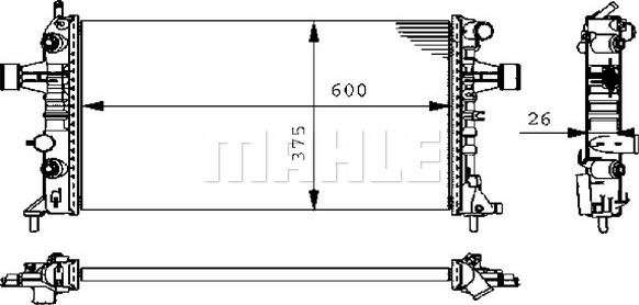 MAHLE CR 228 000S - Радиатор, охлаждане на двигателя vvparts.bg