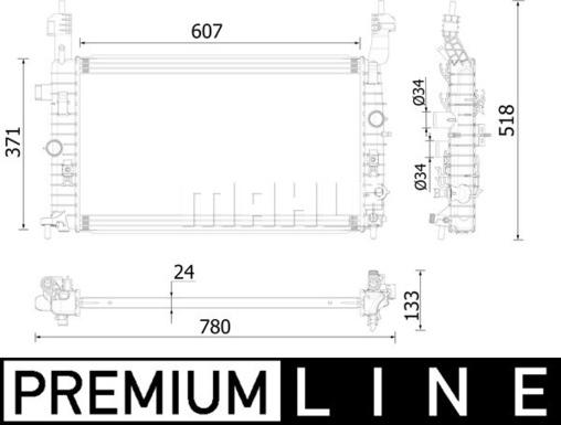 MAHLE CR 2229 000P - Радиатор, охлаждане на двигателя vvparts.bg