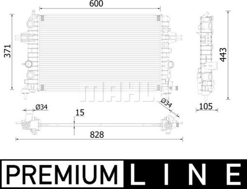 MAHLE CR 2227 000P - Радиатор, охлаждане на двигателя vvparts.bg