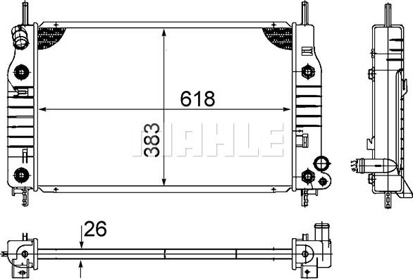 MAHLE CR 741 000S - Радиатор, охлаждане на двигателя vvparts.bg