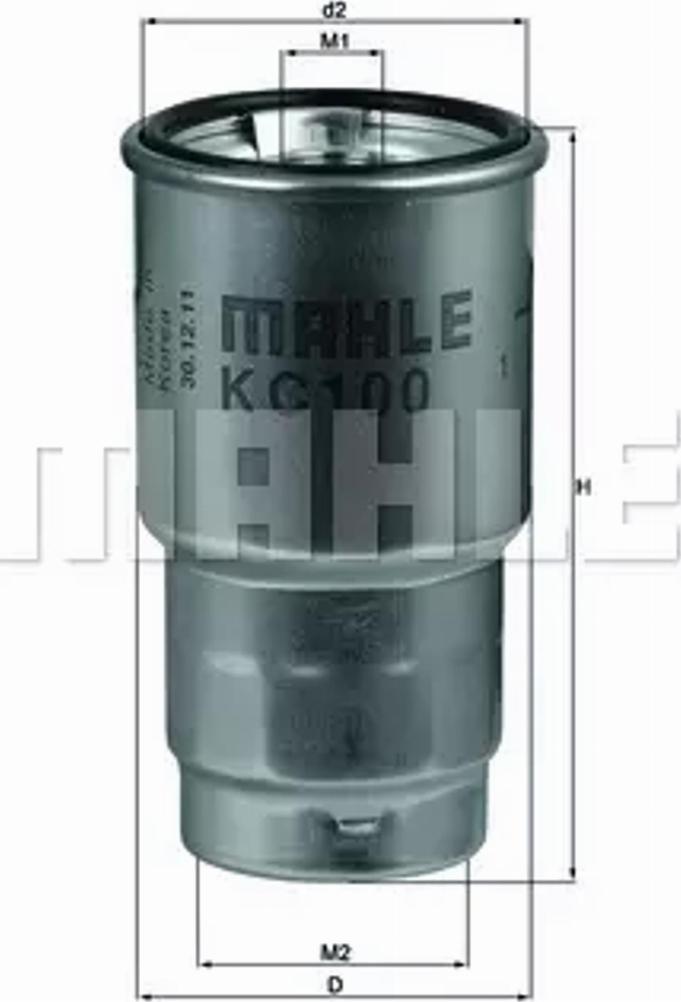 MAHLE KC 100D - Горивен филтър vvparts.bg
