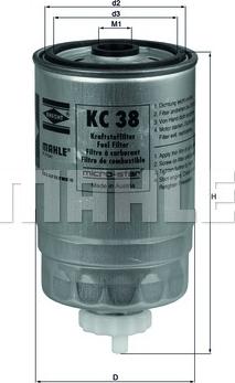 MAHLE KC 38 - Горивен филтър vvparts.bg