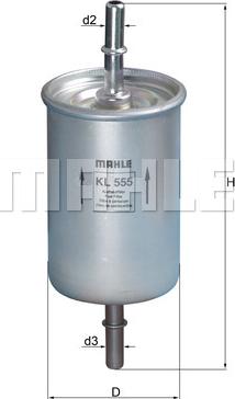 MAHLE KL 555 - Горивен филтър vvparts.bg