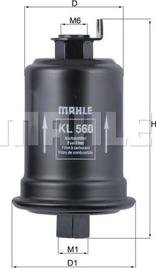 MAHLE KL 560 - Горивен филтър vvparts.bg
