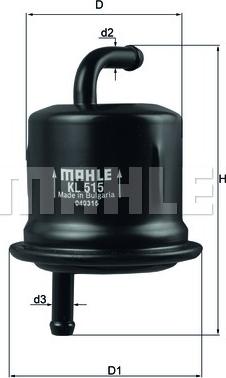 MAHLE KL 515 - Горивен филтър vvparts.bg