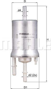 MAHLE KL 572 - Горивен филтър vvparts.bg